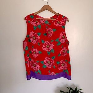 ❤️ !SALE! Violet & Claire Sleeveless Red Floral Top Sz L